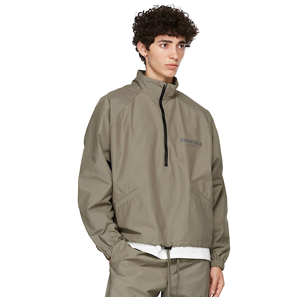 Essentials Taupe Half-zip jacket